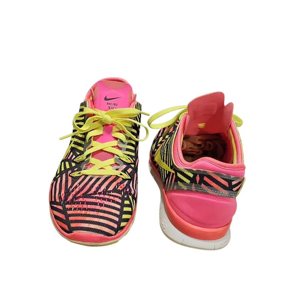 Nike Free 5.0 Pink/Neon Yellow Sneakers - Picture 3 of 7